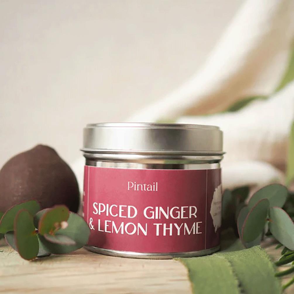 Pintail Candles Spiced Ginger & Lemon Thyme Tin Candle Extra Image 1